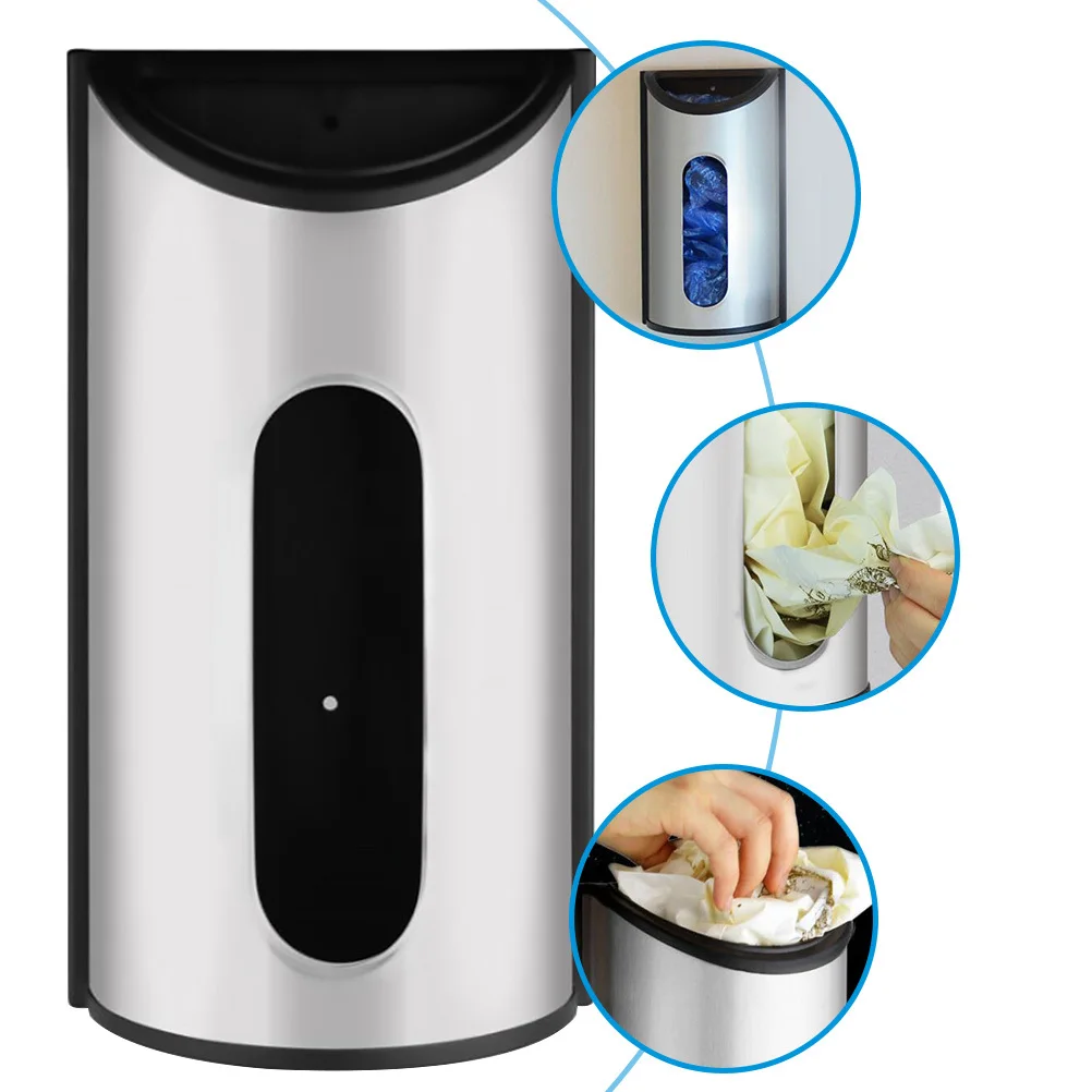 

1pc Stainless Steel Storage Box Plastic Bag Holder Organizer Dispenser Kitchen Garbage Bag Box For Home Sundries