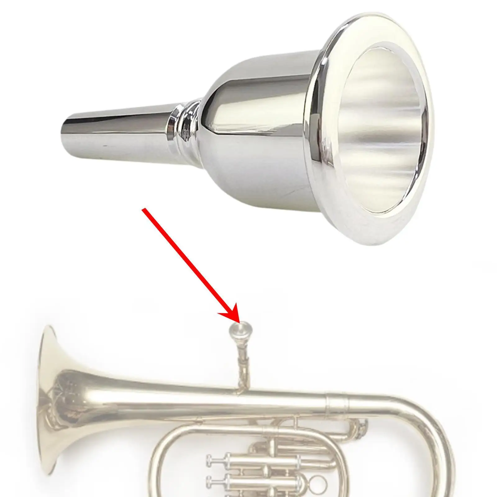 French Horn Mouthpiece Practical Rust Resistant Silver Plated Musical Instrument for Beginners Professionals Stage Performance