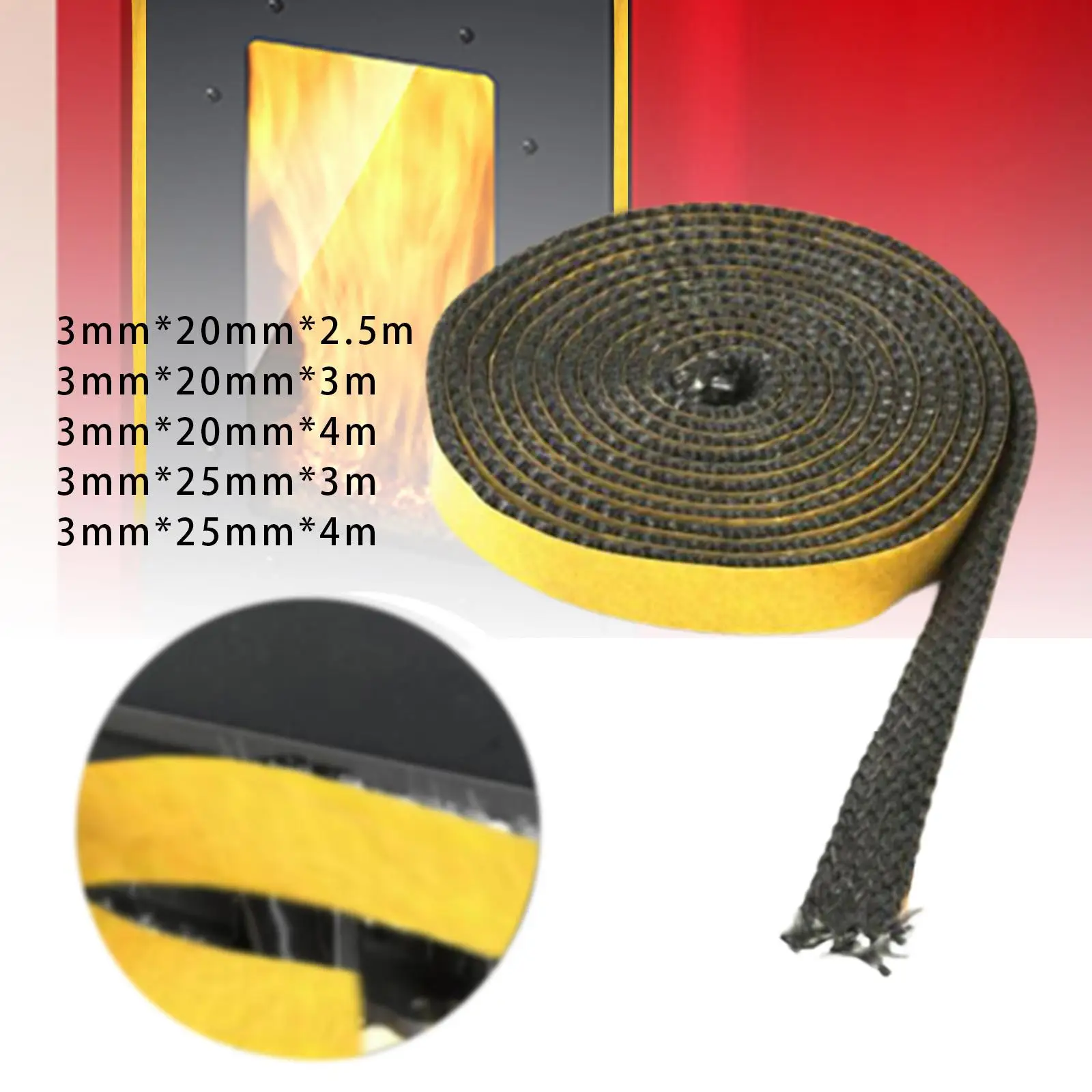 الموقد شريط حشية مسطح ختم ذاتية اللصق متعددة الوظائف 0.12 بوصة ملحق سميك لزجاج النافذة قوي سهل التركيب #2