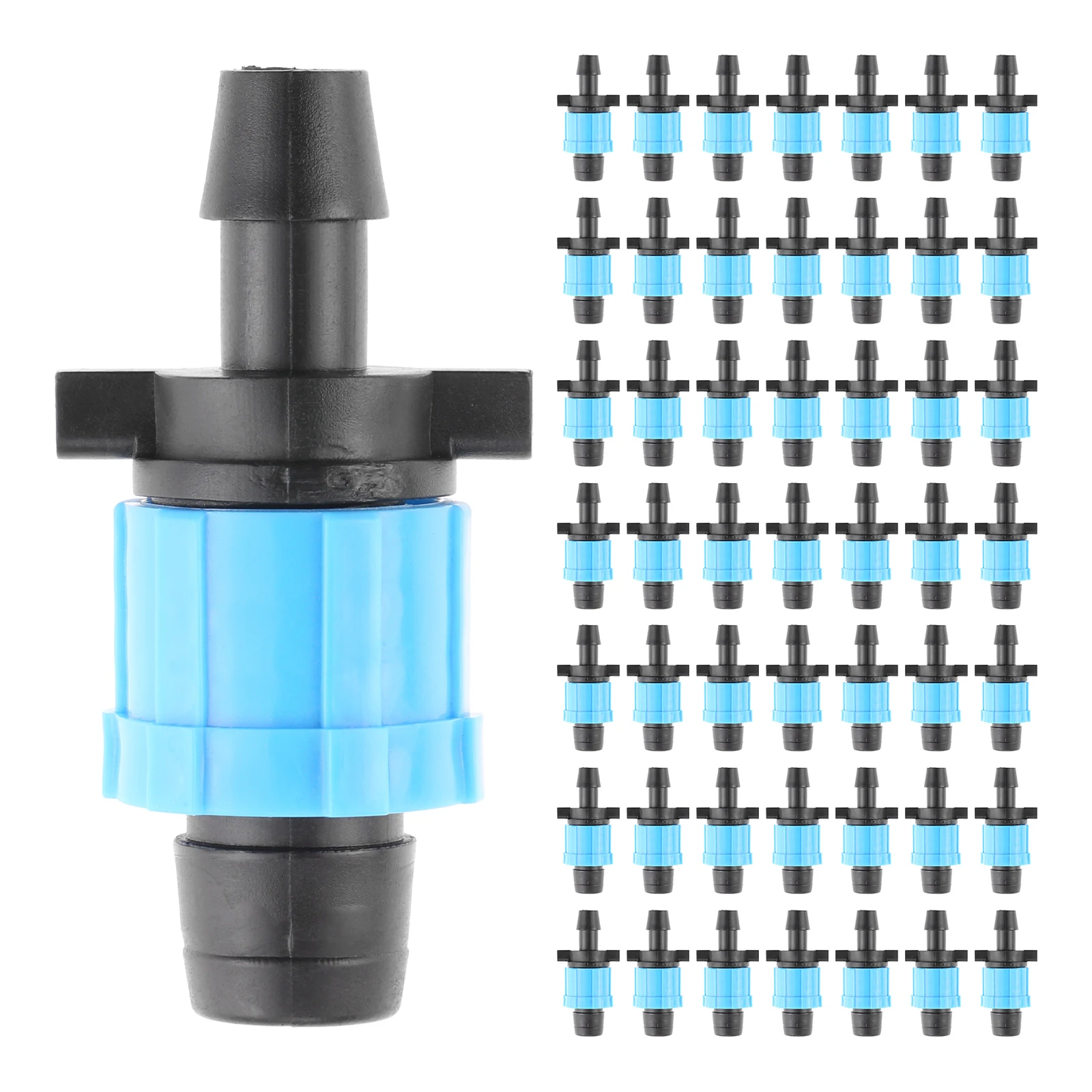50Pcs Drip Tape Connector Irrigation Tubing Fittings Twist Locks 1/2