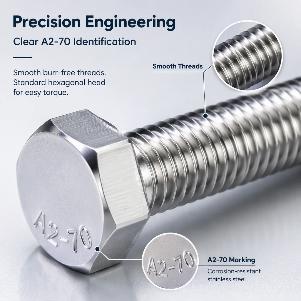 2/5/10/20Pcs DIN933 Full Thread Hex Head Bolts A2-70 304 Stainless Steel External Hex Screws M2-M12