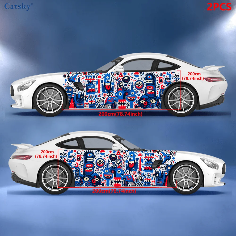 Colorful Various Monster Car Vinyl Wraps Decal Self-adhesive PVC Sticker Suitable for Trucks SUV Decor Auto Accessories Gift