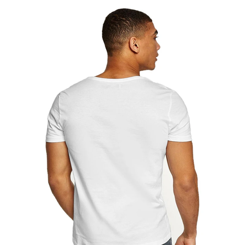 MRMT 2025 Brand New Men's Fitness And Leisure Summer Cotton Sweat-Absorbent Solid Color European Size Deep V-Neck T-Shirt Tops image 2