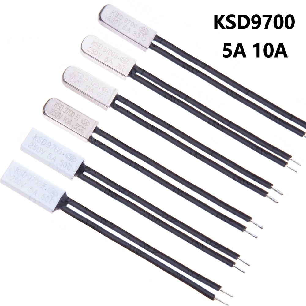 1PCS KSD9700 5A 10A  80C 85C 250C NO NC Thermostat Thermal Protector fuses  Switch metal/plastic normally open/normally closed