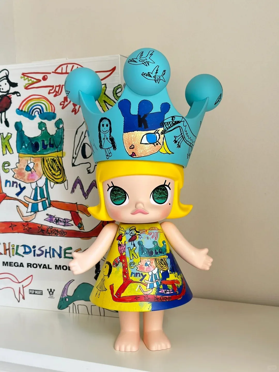 Genuíno popmart pop mart mega royal molly infância 400% princesa maré jogar coleção figura decorativa na moda ornamento de mesa