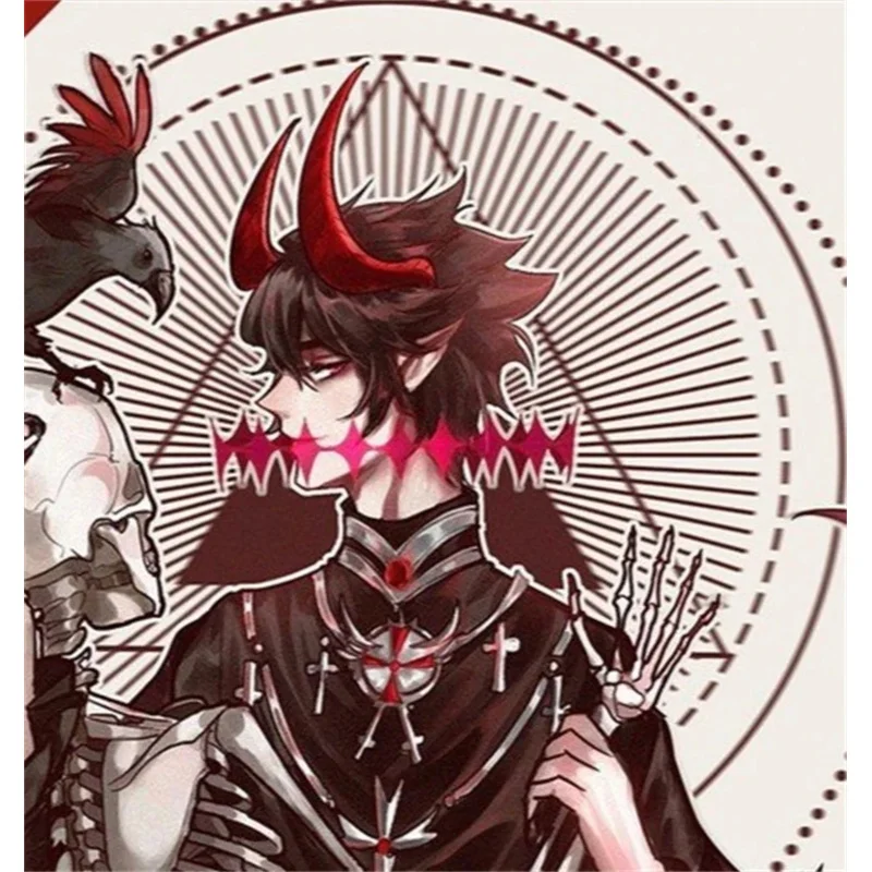 2025 New Anime Aotu World Devil Cosplay Red Headwear Demon Monster Ray Horns Halloween Carnival Party Props Costume Ac