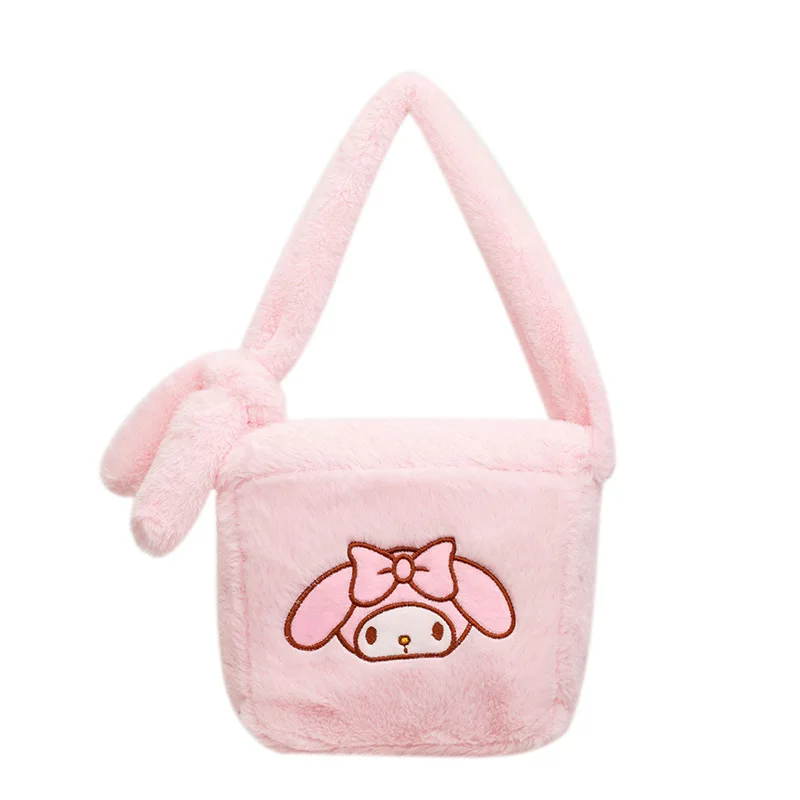 Sac à main en peluche Sanrioed My Melody Hello Kitty Pochacco, sac en peluche Hangdon de Mongolie, sacoche de dessin animé mignon, cadeau polyvalent, Kawaii