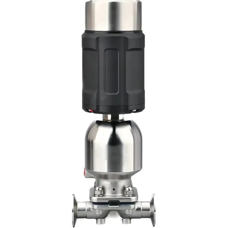 Hygienic Diary Food Stainless Steel 316L Sanitary Tri Clamp Pneumatic Diaphragm Valve With Positioner