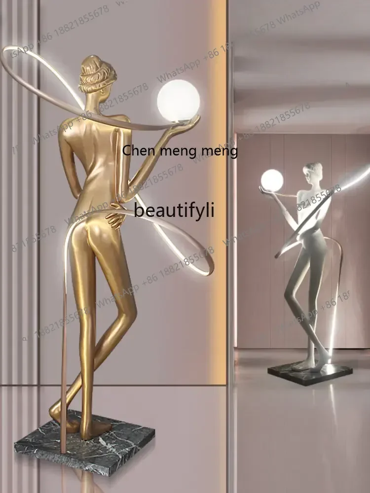 D178 Y LBX Artistic Floor Exercise Ribbon Goddess Sculpture Floor Lamp Bar Restaurant Decoration Decoration