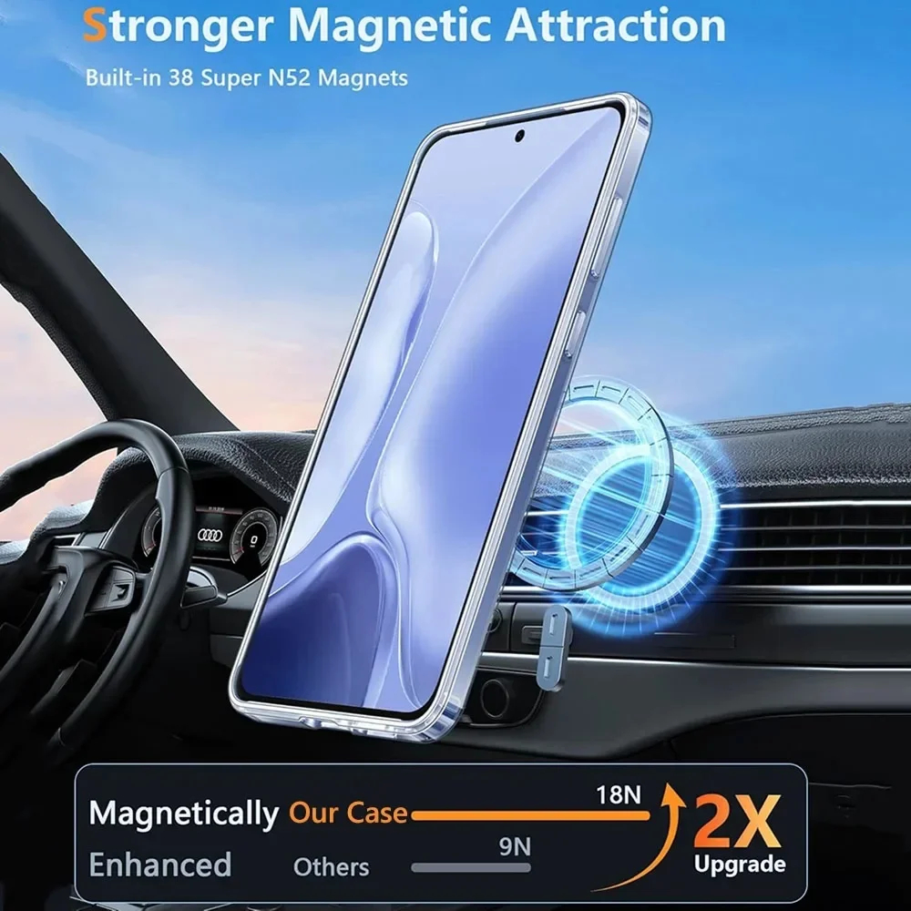 Etui Magsafe TPU+PC Arcylic Magnetic Wireless Charging Case do Xiaomi 14T 15 Pro 15 14 ULTRA Clear Shockproof Back Cover — zdjęcie produktu 3