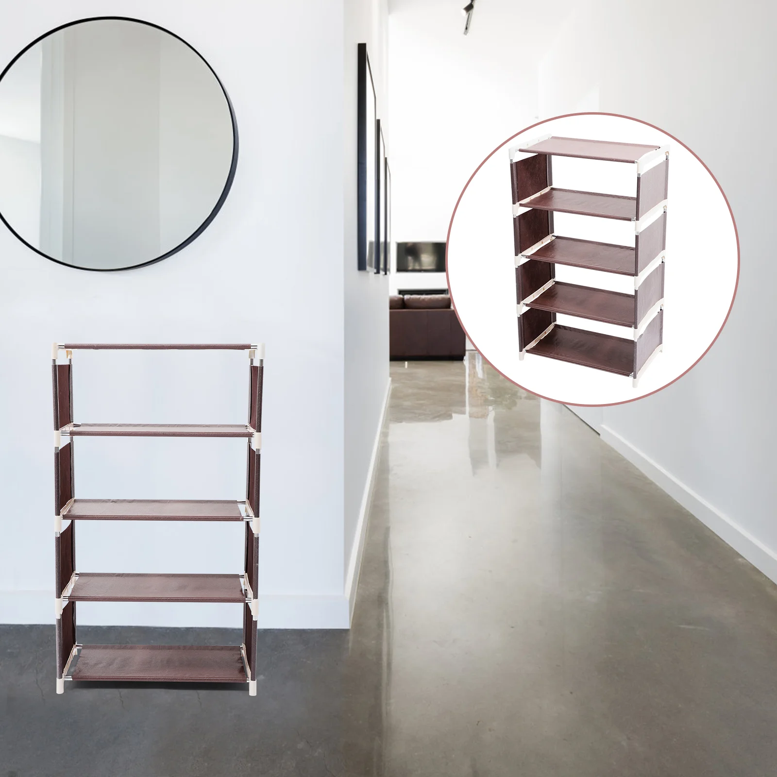 

Shoe Rack Shoes Holder Shelf Storage Shelves with Cover Organizer Multi-layer Stand Stainless Steel Pipe Non-woven Fabric Child