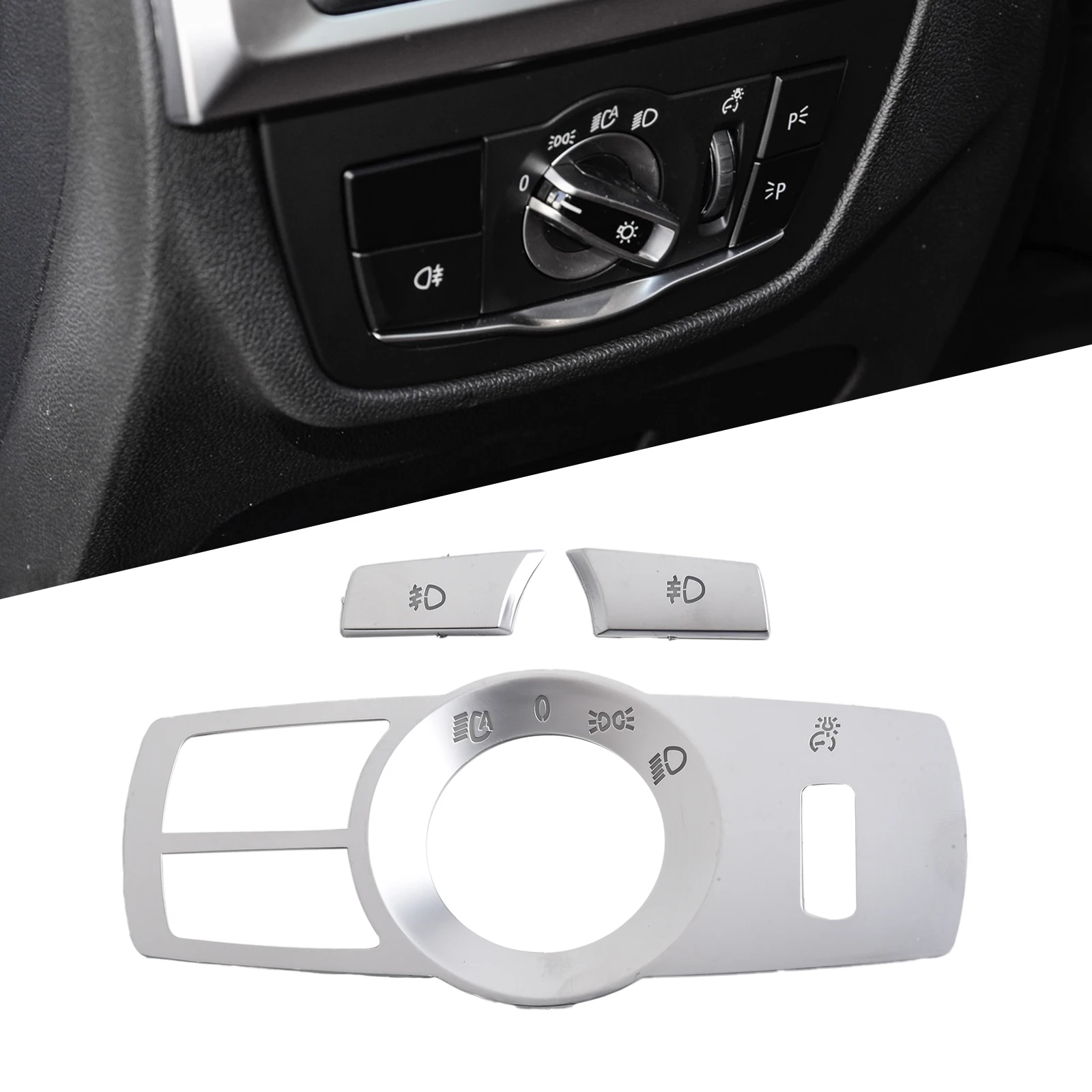 

Add a Touch of Elegance with ABS Chrome Plated Headlight Panel Switch Button Cover Trim For BMW 5 7 X3 X4 F10 F07 F01 F25 F26