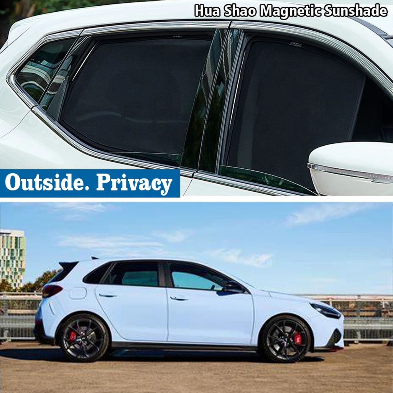 Magnetic Car Sunshade Shield Windshield Frame Curtain Sun Shade Auto Accessories For Hyundai I30 PD N-LINE 2017 - 2023 2022 2021