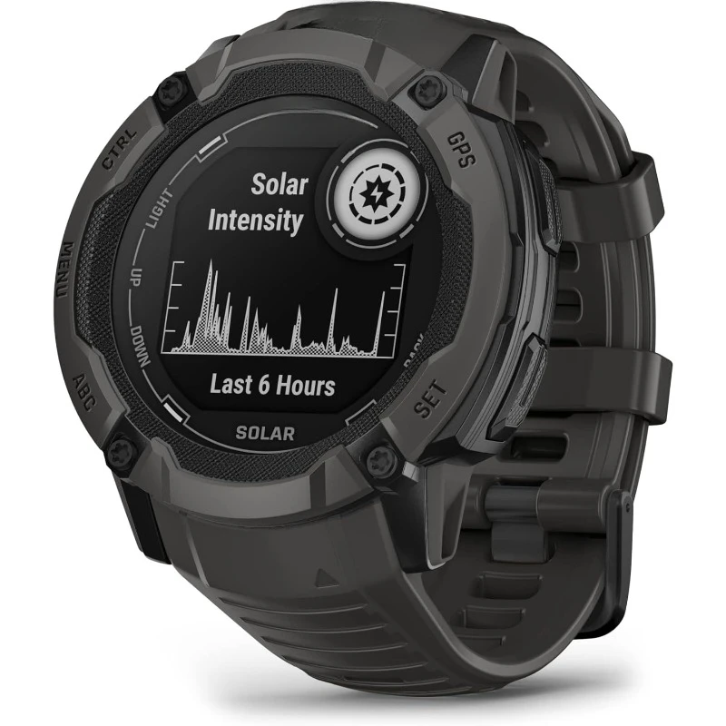 Rugged GPS Smartwatch, Built-in Flashlight, Solar Charging Capability, Multi-Band GNSS, Graphite