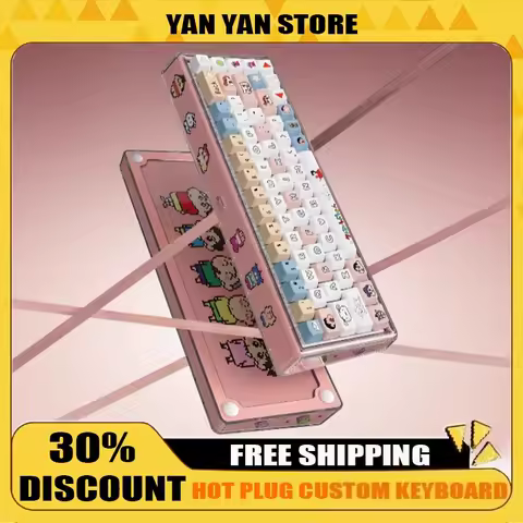 Ainbell Base68 Custom Keyboard DIY Hot Plug Tri Mode Keyboard Suit CNC High-precision Machining Beginner Keyboard Assembly Gifts