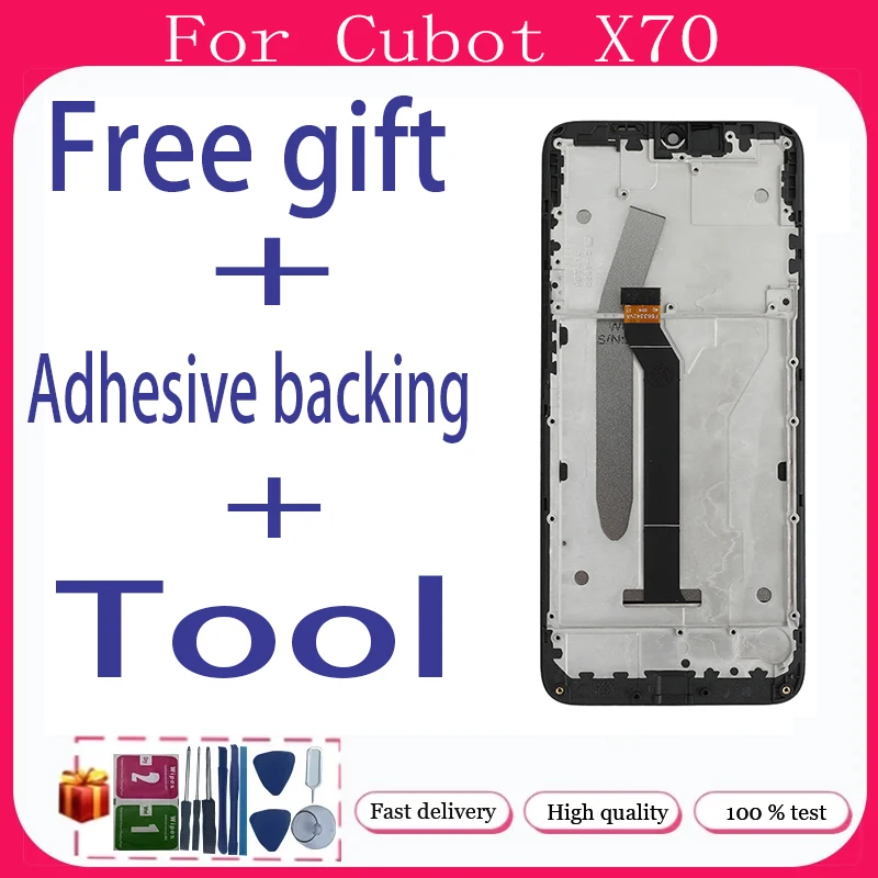 For Cubot X70+ LCD Display + Touch Screen+Free adhesive backing+Tool