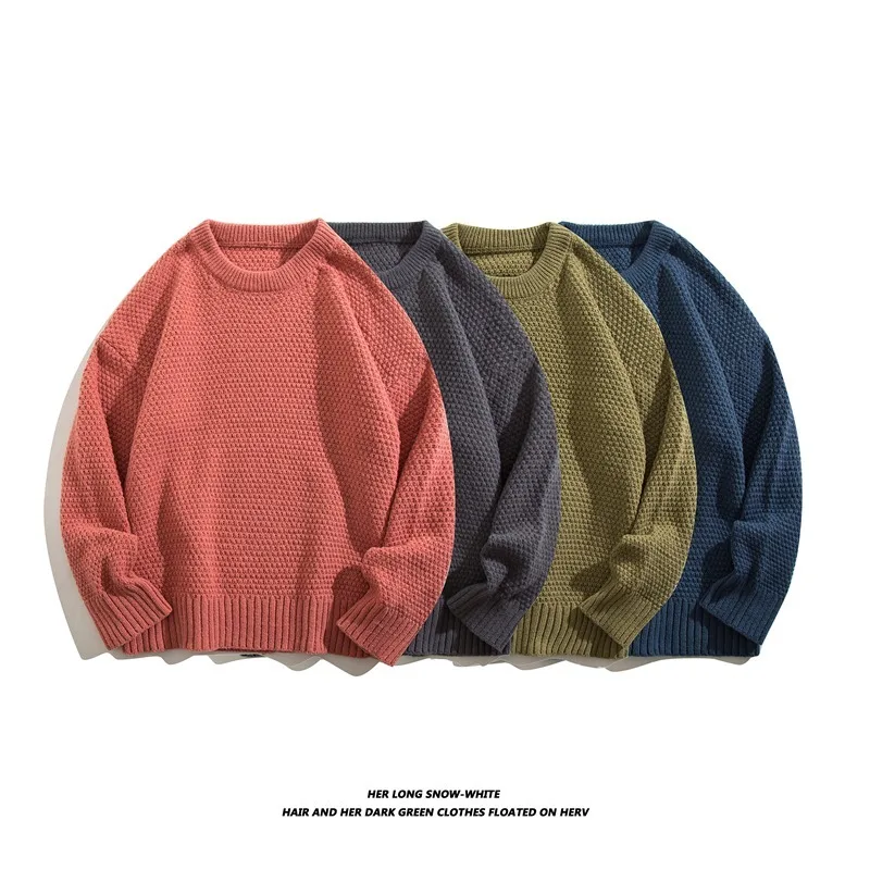Casual Lazy Simple Sle Men's Knitted Sweater Faionable Harajuku Trendy All-Match Personali Polyester Fiber Long Sve ...