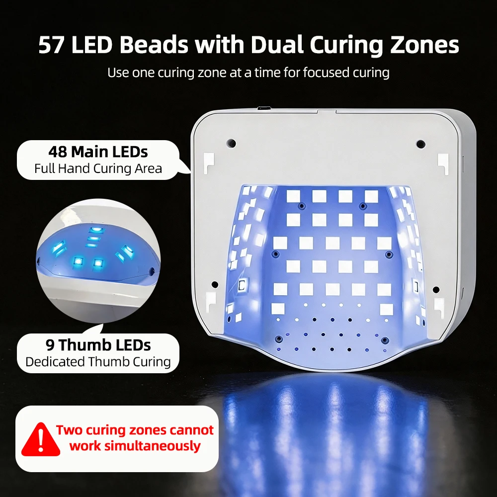 2 IN 1 Nail Dryer Full Hand Thumb Dual Lamp Single Toe Single Finger Gel Nail Curing Lamp Hand Fast Drying LED Light Nail Dryer