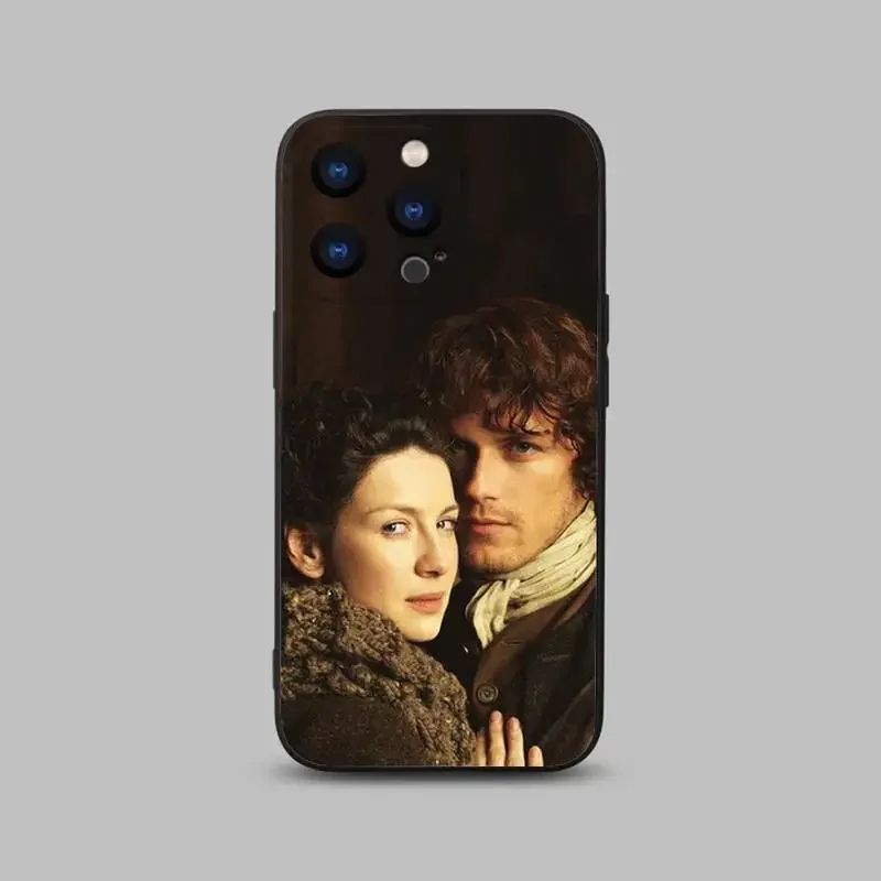 TV O-Outlander Phone Case For iPhone 15,14,13,12,11 Plus,Pro,Max,XR,XS,X,7,8 Plus,SE,Mini Black Silicone Soft