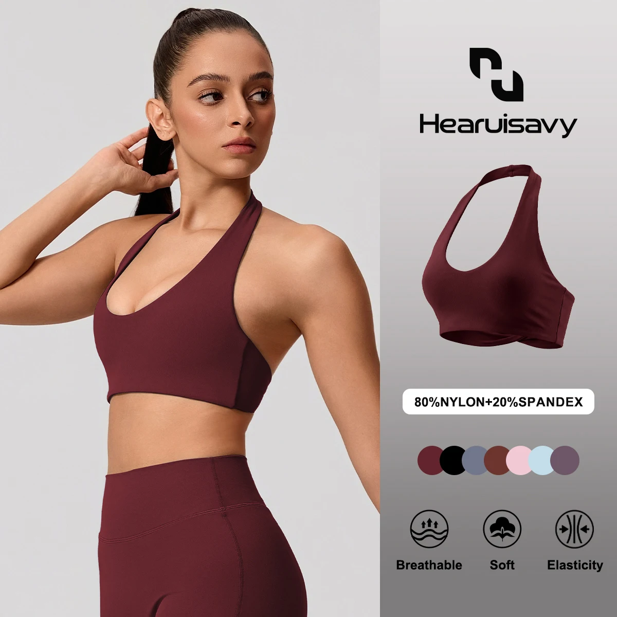 Hearuisavy Gym Underwear Female Sports Bra Women's Push Up Pilates Yoga Bra Sporty Fitness Top Breathable Backless Workout Top