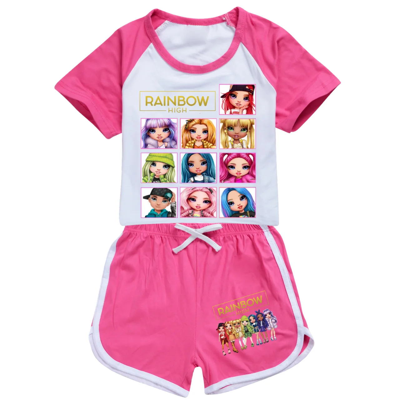 2024 Casual Baby Kids Sport Clothing Rainbow High Clothes Sets for Boys Girls Tops+pants sets Children Clothes 2-15Y Pyjamas