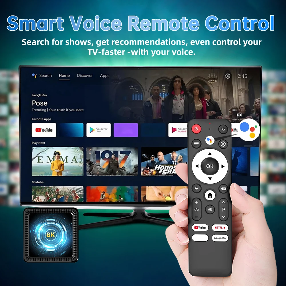 Android 16 Smart TV Box Allwinner H618 Google Voice Assistant YouTube Full HD 4K Bluetooth 6.0 1080P Media Player Set Top Box