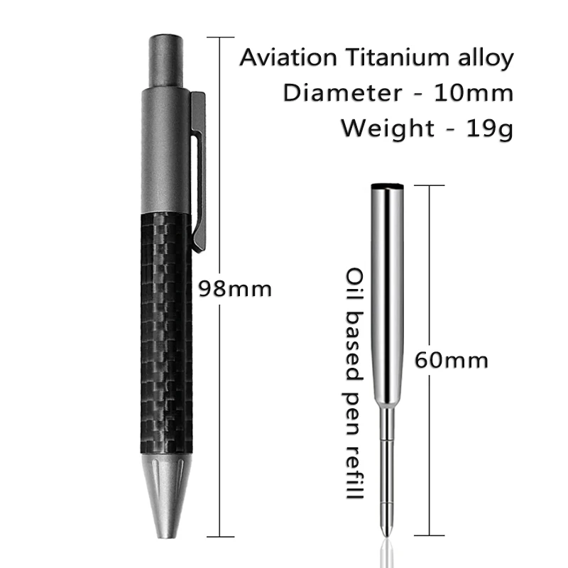 Mini Carbon Fiber Ballpoint Pen Titanium Tactical Pen Business Signature Pen Emergency Writing Tool Office School Stationery