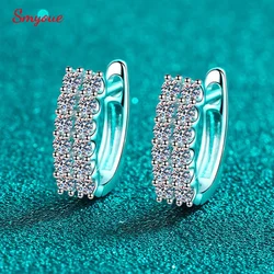 Smyoue 0.72cttw 2mm 100% Full Moissanite Hoop Earrings for Women Double Halo Lab Diamond Earring 925 Sterling Silver Wholesale