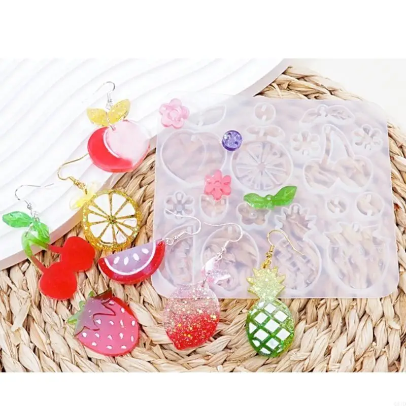 Epoxy Shells Mold Fruit Animal Series Earrings Pendant Mold Phone Keychain Pendant Silicone Mold for Decor