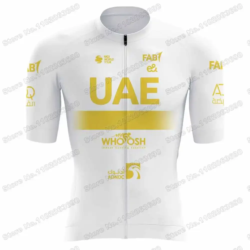 Golden Cycling Jersey UAE Team 2023 Set Men Cycling Clothing White Kits Road Bike Shirt Suit Bicycle Bib Shorts MTB Ropa Maillot