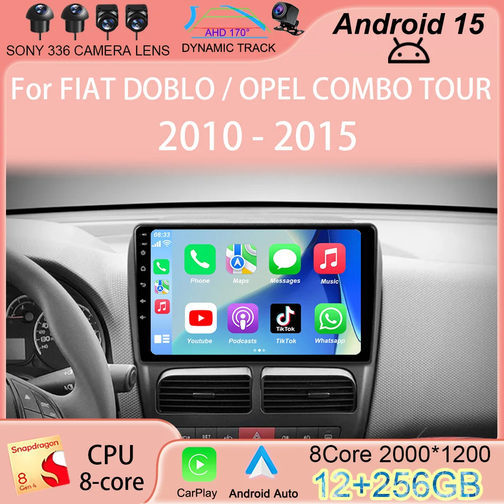 

Android 15 Car Radio For FIAT DOBLO / OPEL COMBO TOUR 2010-2015 GPS Navi 1280*720 QLED DSP Carplay Multimedia Player NO DVD