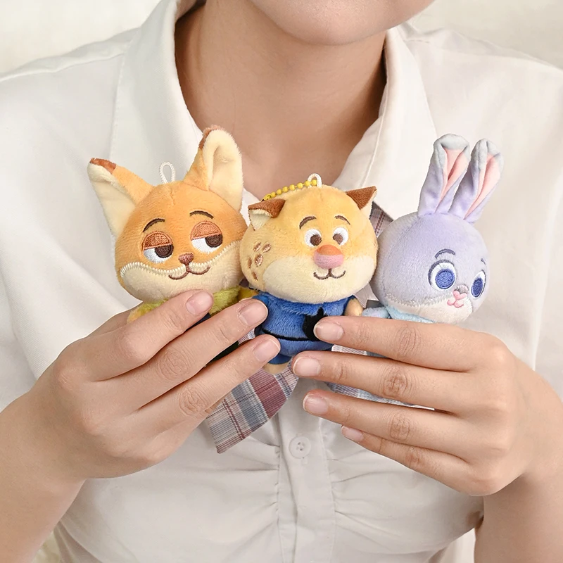 Disney Zootopia Stitch Angel Kawaii pluche pop cartoon gevulde anime sleutelhanger hanger riem speelgoed kerstcadeau voor kinderen jongens