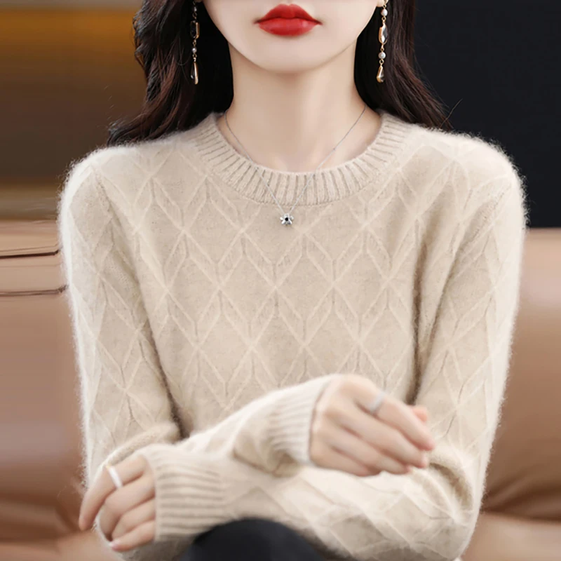 Women Sweater Cashmere Pullover Merino Wool knitwears Winter 2023 Knit O-neck Jumper Tops Spring Korean Fashion Traf y2k Clothes