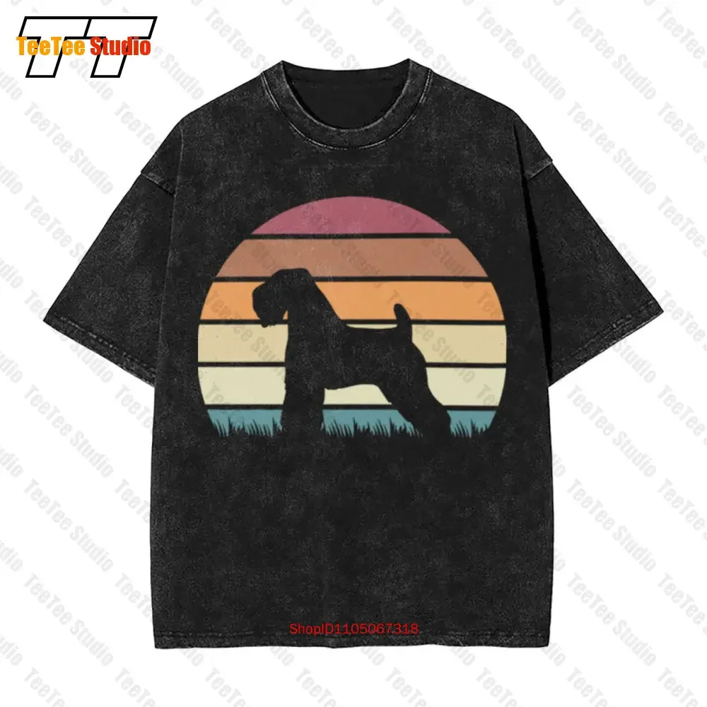 Sunset Dog Lover Soft Coated Wheaten Terrier Vintage Oversized T-Shirt H9VT