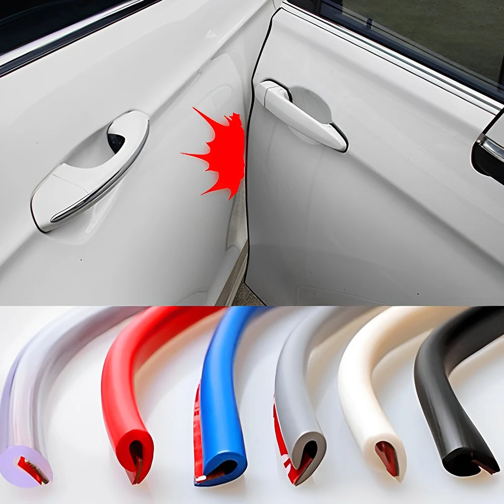 5M Car Door Protector Strip Guard Trim Auto Door Edge Anti-Scratch U Type Car Door Protector Anti Collision Strip Car Decoration