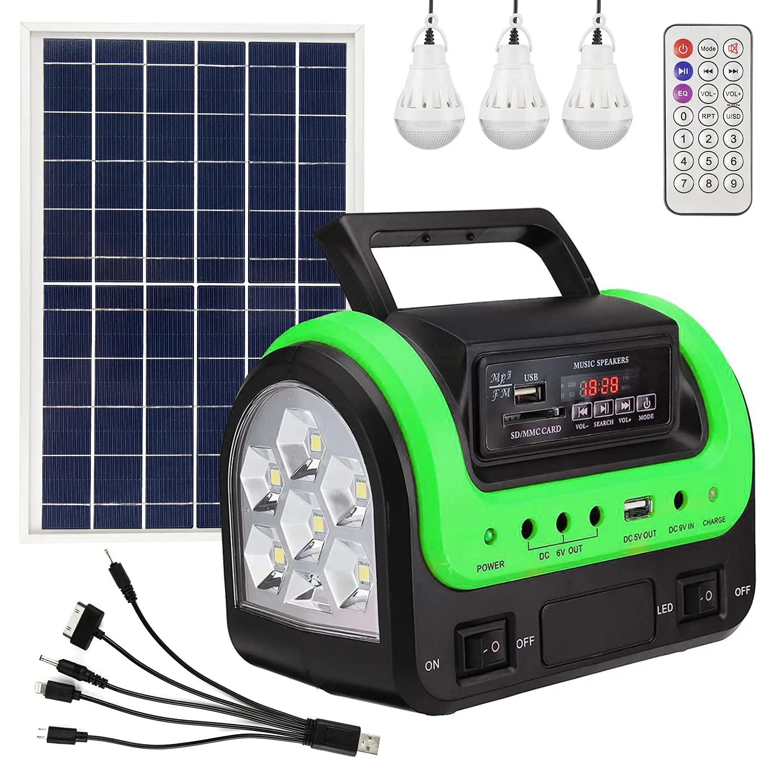 

Portable Power Station Solar Generator with Solar Panel Flashlights, Camp Lamps with Battery, USB DC Outlet, Rechargeable