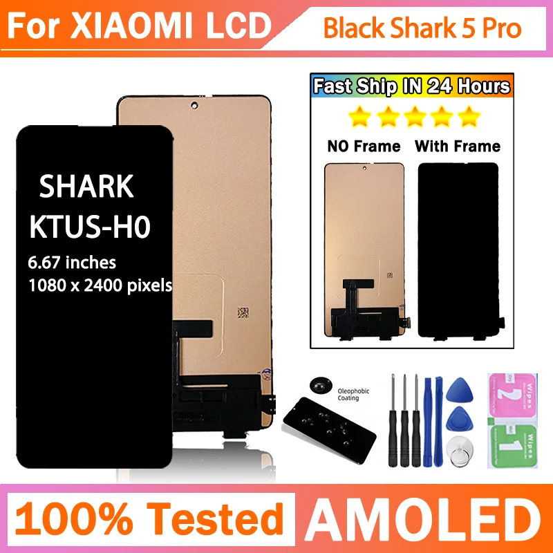 Écran LCD Premium SHARK KTUS-H0 pour Xiaomi Black Shark 5 Pro, écran tactile, panneau numériseur, ensemble de pièces de rechange pour réparation