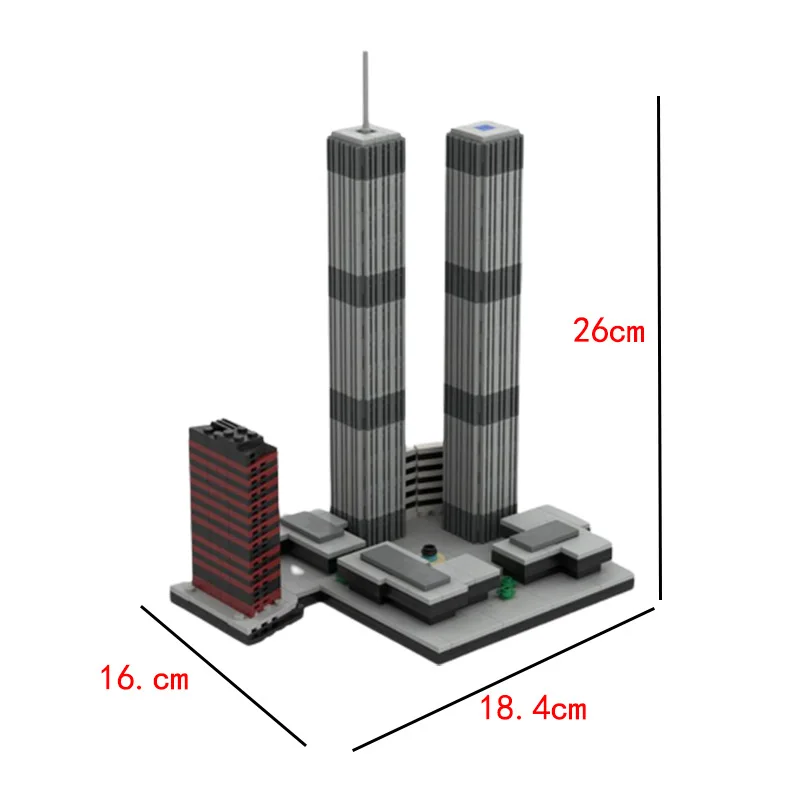 Fast delivery MOC-157149 World Trade Center miniature version 1:2000 small particle assembled building block toy building model