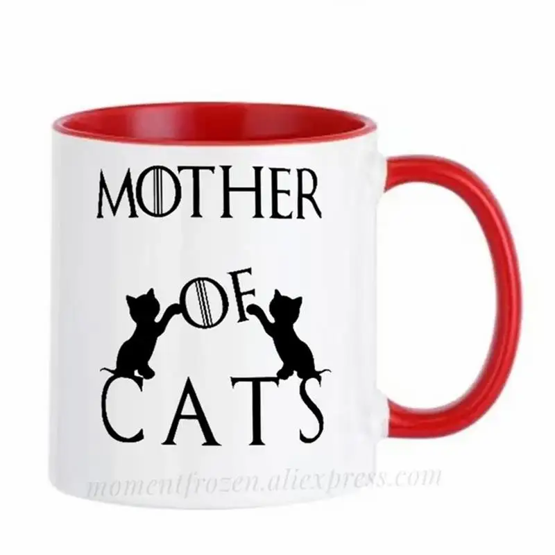 Mother of Cats Cup Caffeine Cocoa Coffee Mugs Tea Mugen Friend Gifts Home Decal Milk Tableware Coffeeware Teaware Beer Drinkware