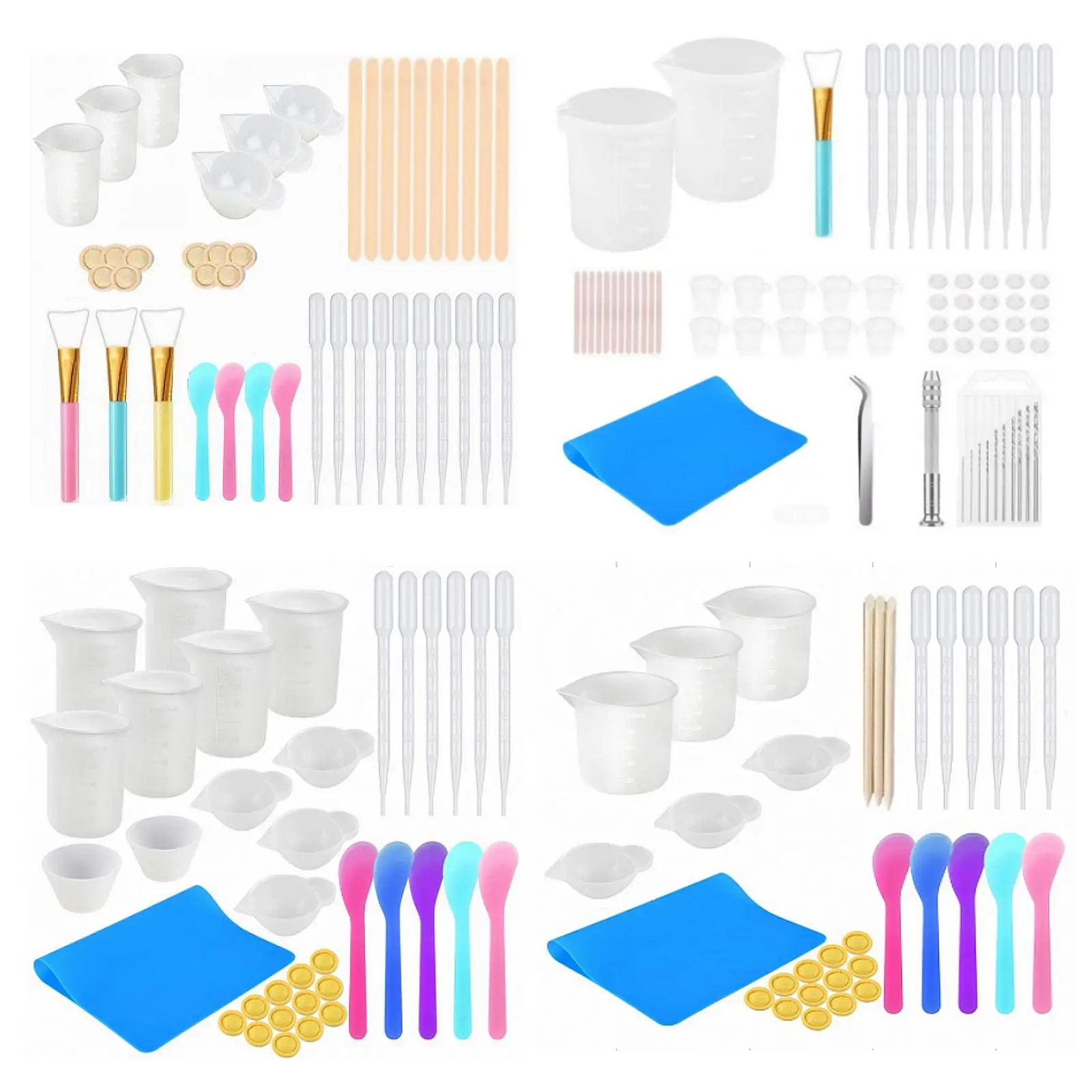 Reusable Measuring Cups Kit Transfer Pipettes Mixing Sticks Accessories Art