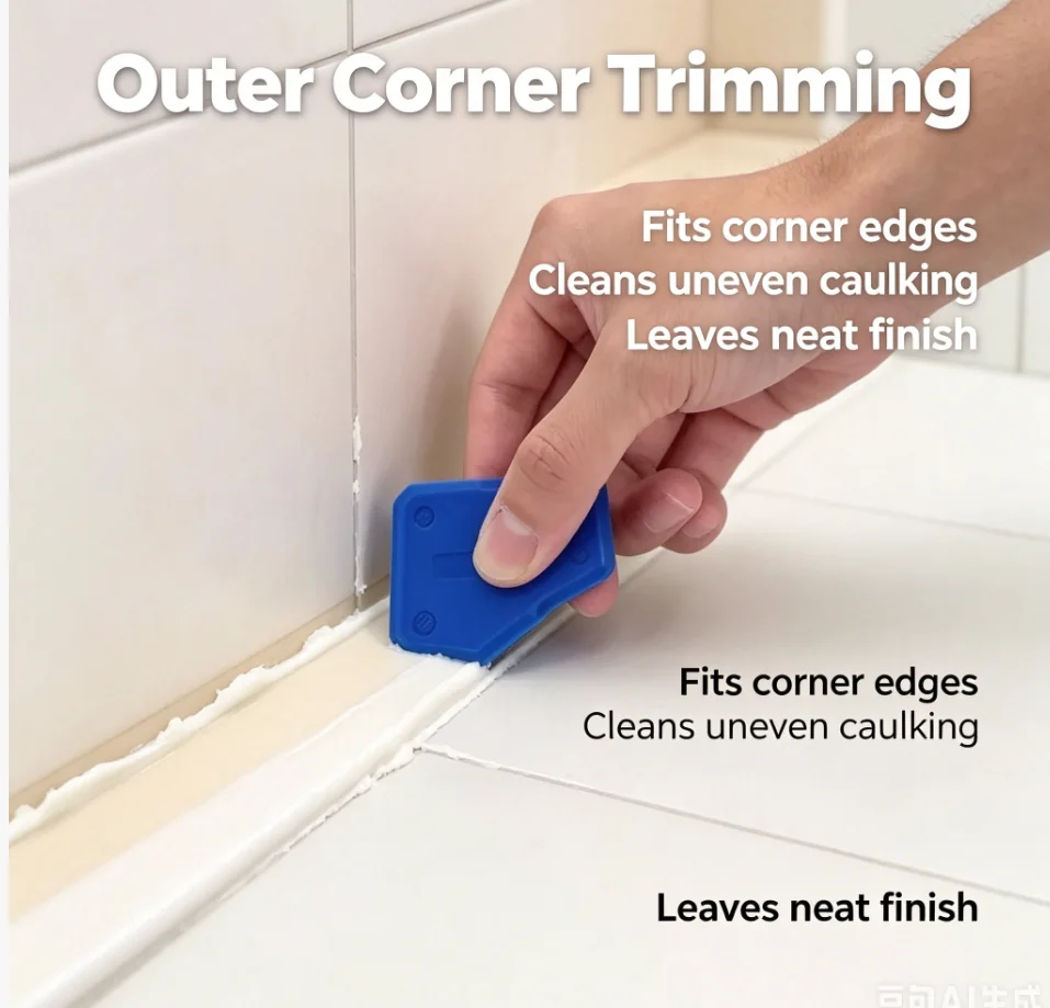 4-Piece Silicone Caulking Tool Set - Versatile, Easy Clean-up, & Professional Sealant Spreading