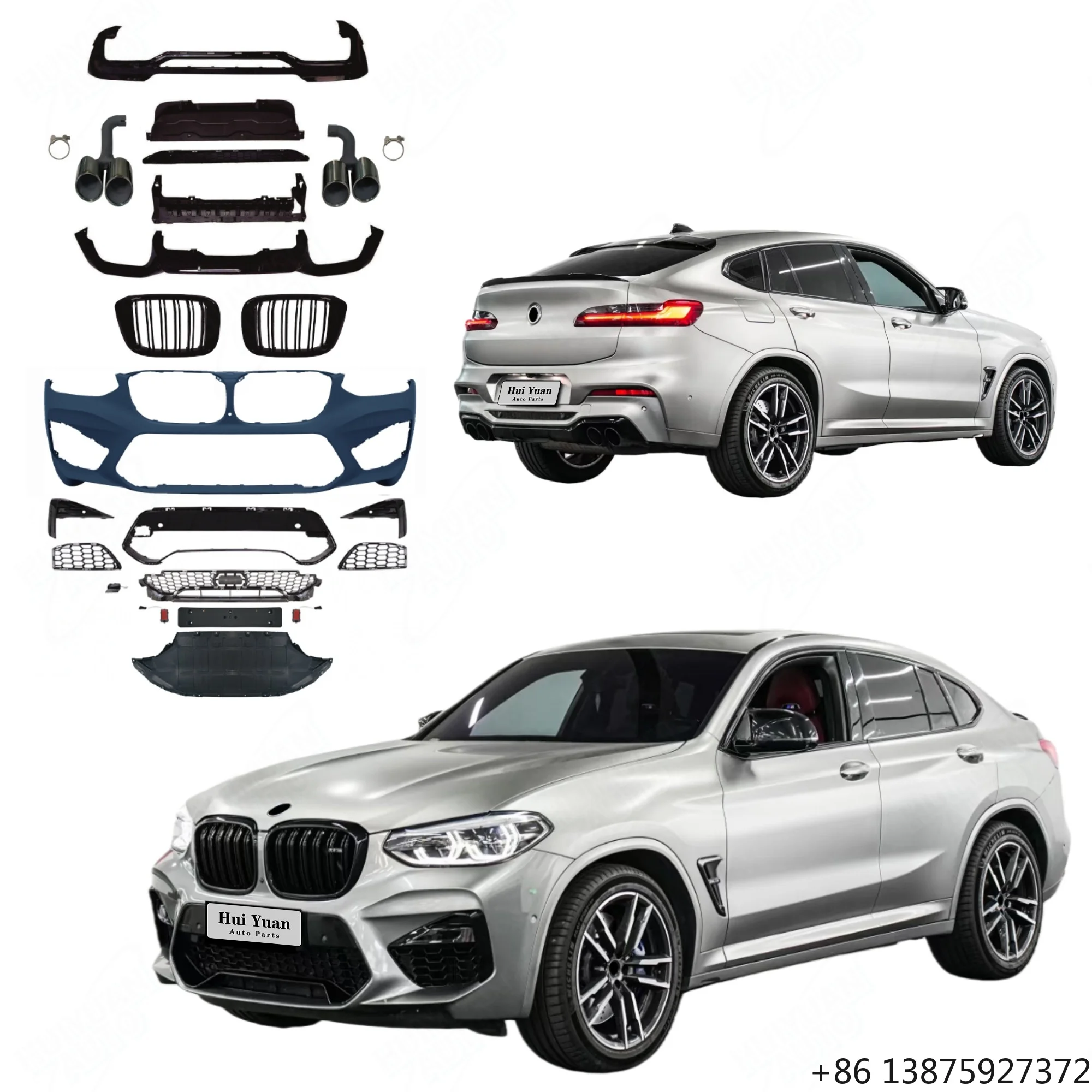 

Комплект обвеса F98 X4M 2019 года: задний диффузор, выхлопная труба, решетка, бамперы для X4-серии G02 2019-2021