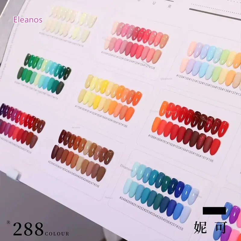 288 couleurs 15ML Soak Off UV LED Kit de Gel pour ongles avec nuancier Salon de Nail Art ensemble de vernis Gel Kit de Gel Kit d'apprentissage de vernis à ongles