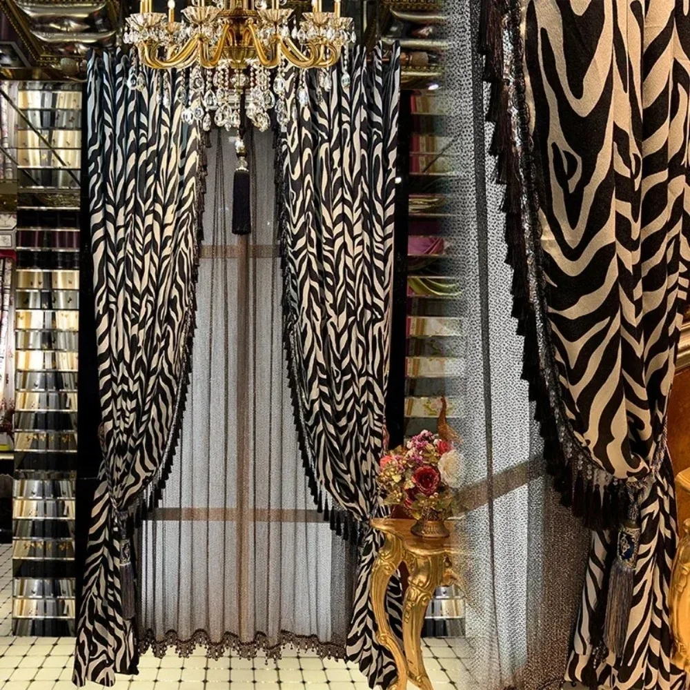 Luxury Modern French American Curtains For Living Room Bedroom Bay Window Blackout Sound Insulation High Precision Customization