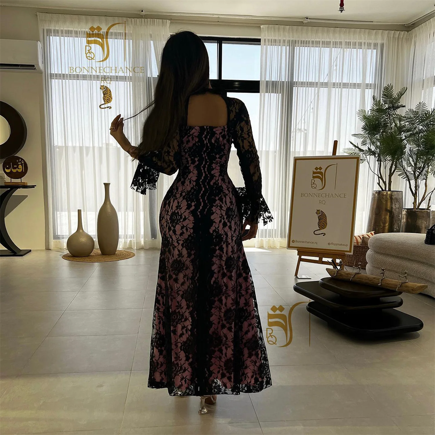 Lorrtta Vestidos de casamento para festas Vestidos de festa elegantes de renda preta personalizados 2025 Плаazoе pentruч bagoнее Robes of Soirée فسات evimavera