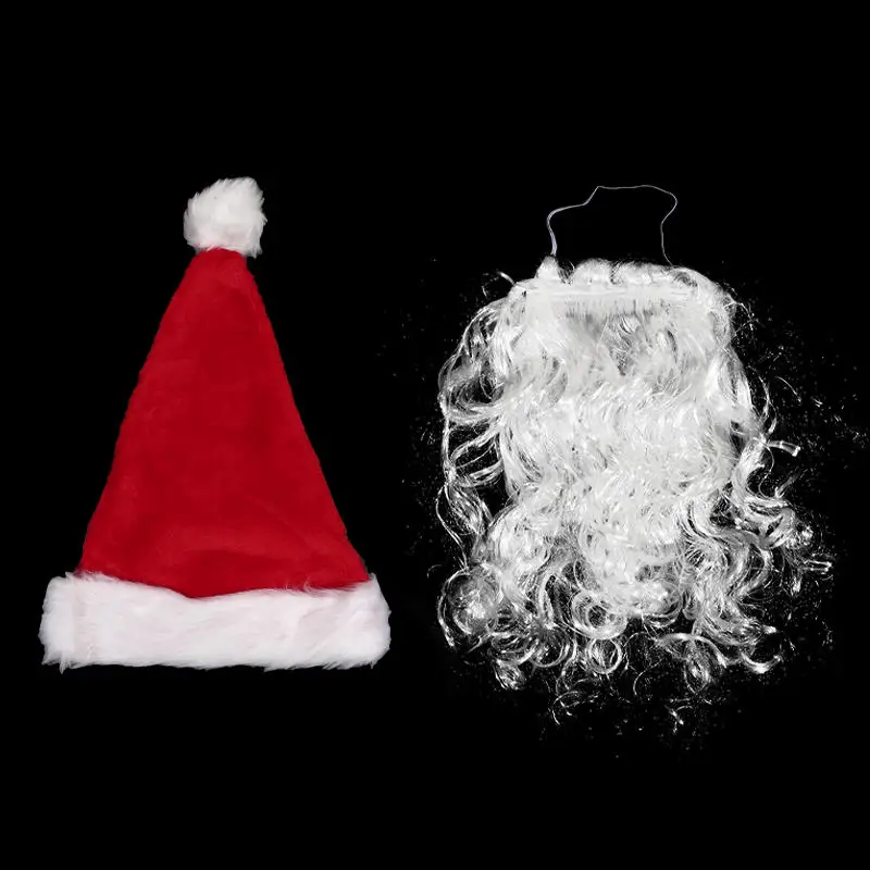 หนวดซานต้าคลอส หนวดปลอมสำหรับเทศกาลคริสต์มาส หนวดสีขาวสำหรับตกแต่ง คอสเพลย์คริสต์มาส อุปกรณ์ประกอบชุดสำหรับงานปาร์ตี้คริสต์มาส
