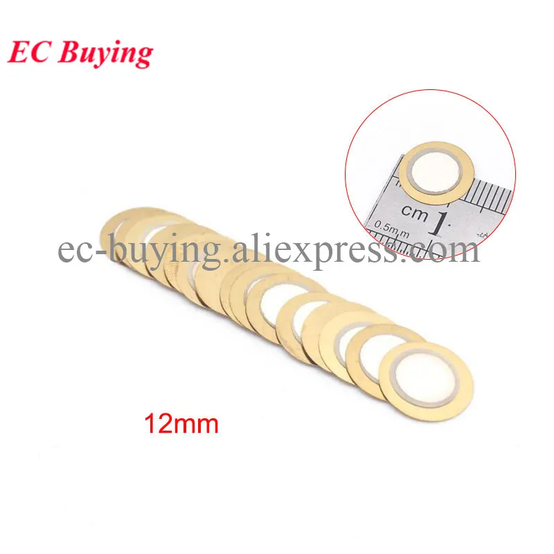 100Pcs/10pcs 12mm Piezoelectric Piezo Ceramic Wafer Plate Buzzer Loudspeaker Dia 12 mm For Arduino Diy Electro