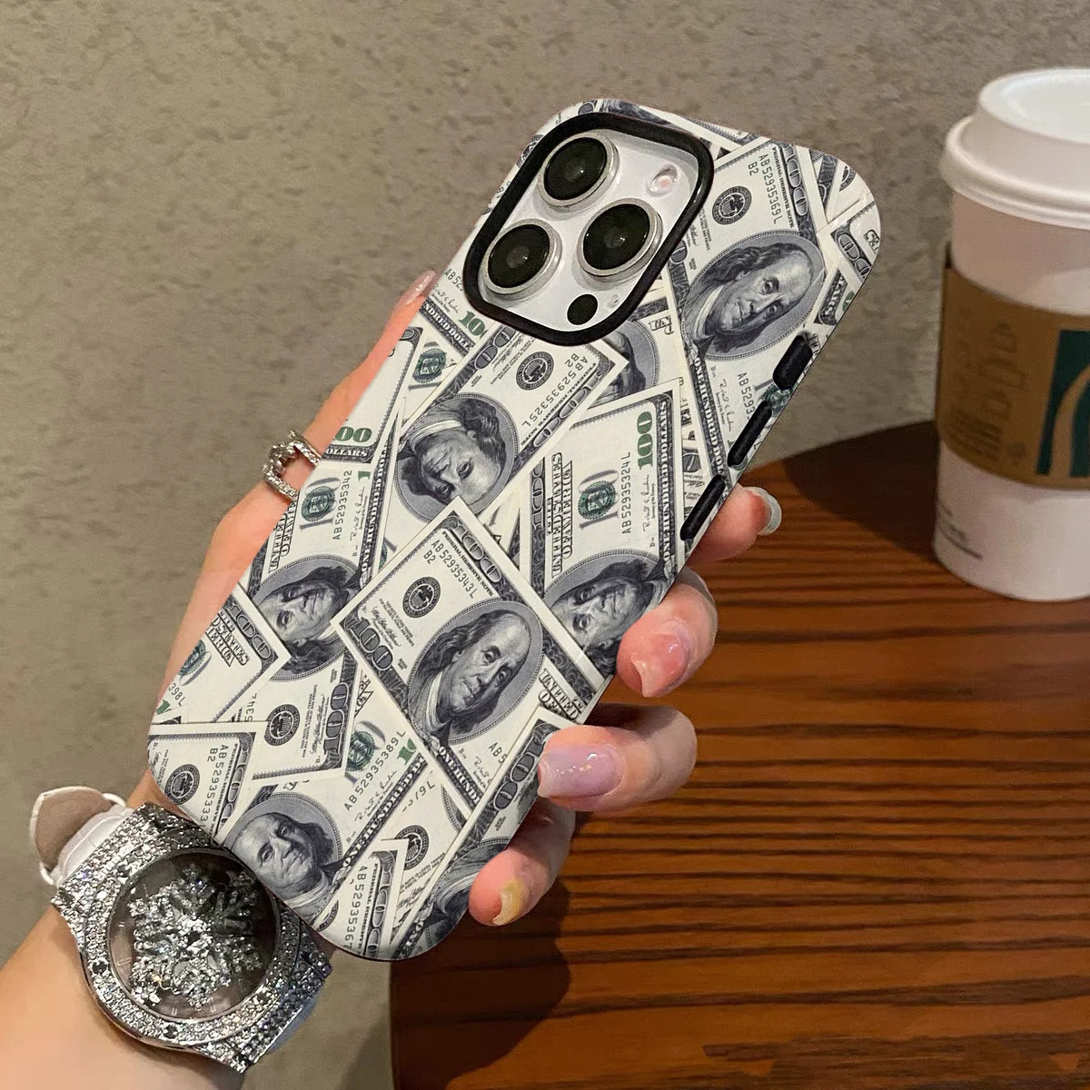 حافظة هاتف لهاتف آيفون 16 15 14 13 12 11 X XS XR XSMAX 7 8 Pro Max Plus غطاء خلفي فاخر فريد من نوعه بطبقة مزدوجة