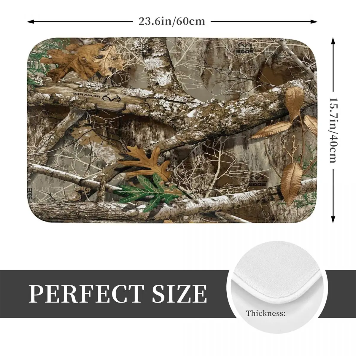 Camouflage Real Tree Doormat Kitchen Entrance Home Floor Mat Anti-slip Carpet Rug for Bathroom Footpad Mats