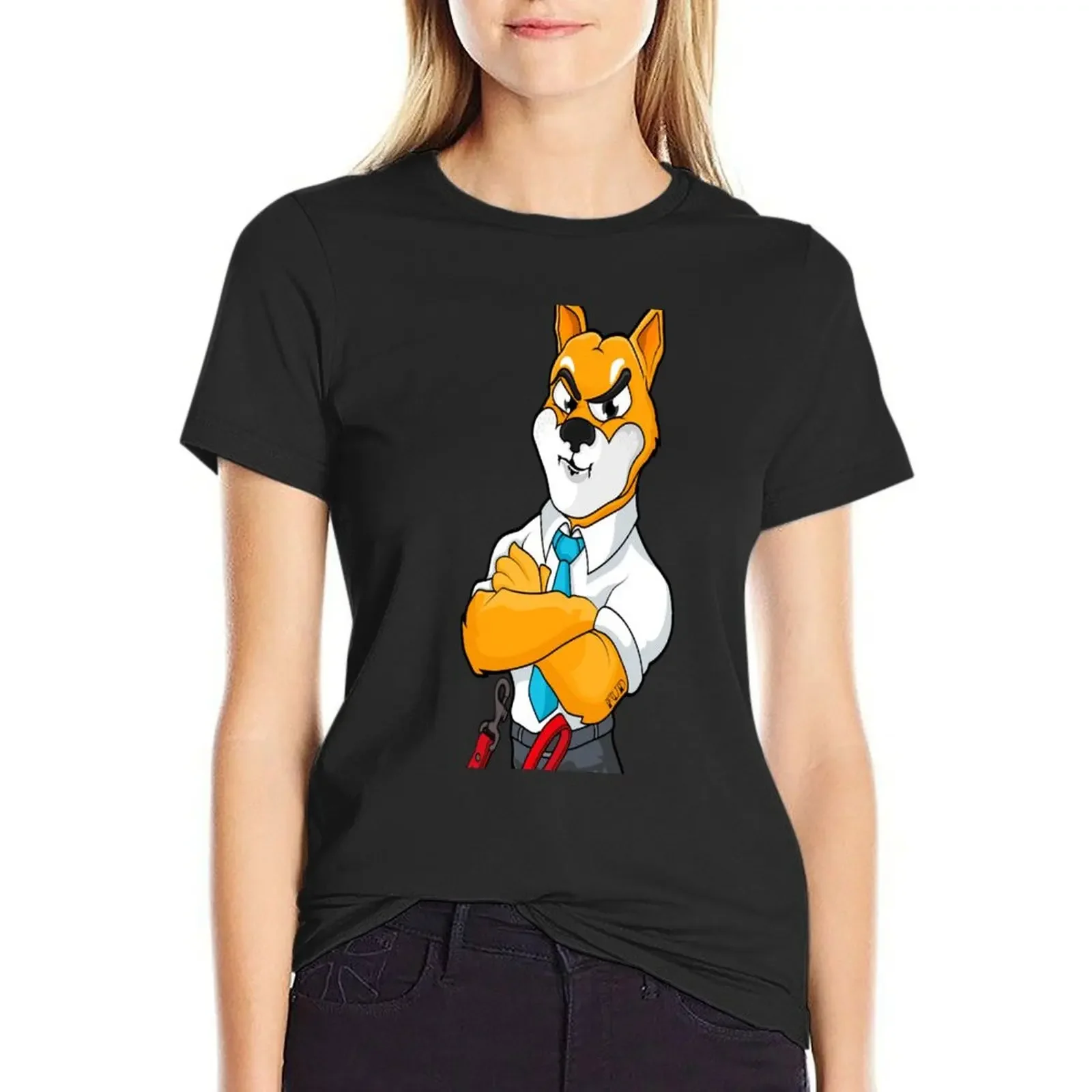 

Shiba Inu Coin - SHIB Leash T-Shirt funnys anime clothes plus sizes T-shirts for Women